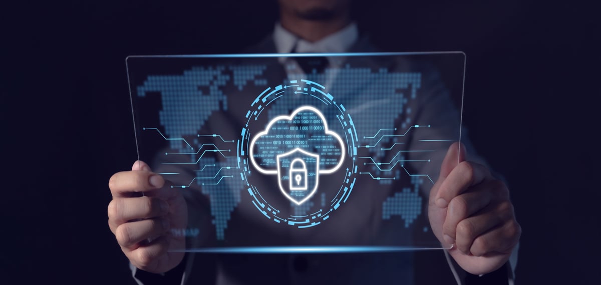 Business connections protected through cloud-based security measures ensuring data encryption and secure sharing